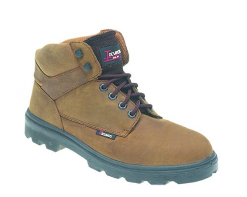 TOESAVERS Brown Nubuck Leather Safety Boot with Dual Density Sole & Midsole