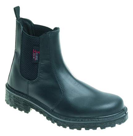 TOESAVERS Black Leather Dealer Safety Boot with Dual Density Sole & Midsole