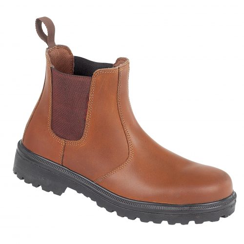 TOESAVERS Brown Leather Dealer Safety Boot with Dual Density Sole & Midsole