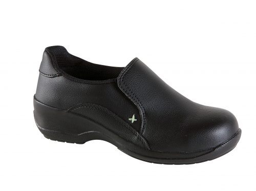 TOESAVERS Ladies Black Microfibre Casual Safety Shoe with PU Sole