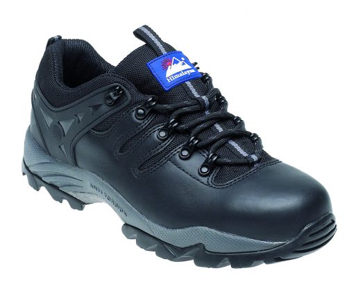 HIMALAYAN Black Leather Safety Trainer with Gravity Sole and Midsole