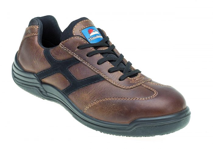 HIMALAYAN Tan Leather Safety Trainer Metal Free Cap/Midsole PU Rubber Sole