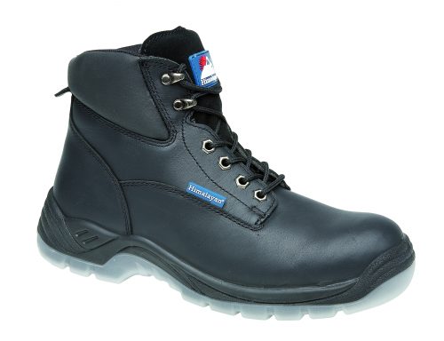 HIMALAYAN Black Full Grain Leather Safety Boot with TPU Clear Sole & Midsole
