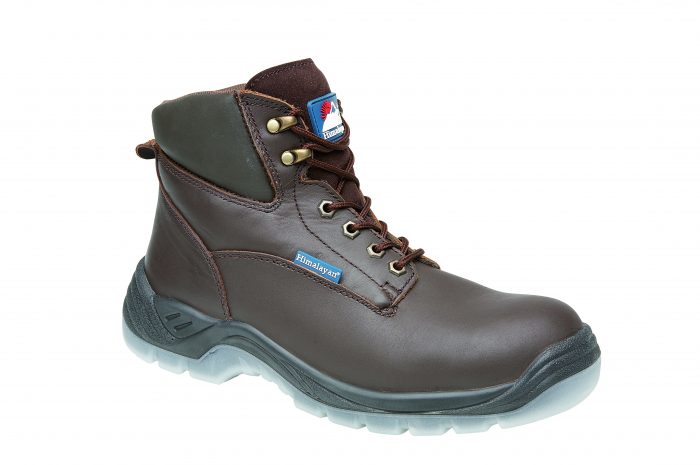 HIMALAYAN Brown Full Grain Leather Safety Boot with TPU Clear Sole & Midsole