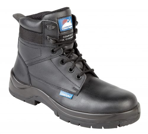 HIMALAYAN Black Leather HyGrip Safety Boot with Metal Free Toe/Midsole Pu Outsole