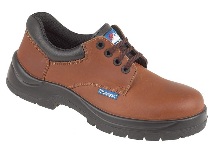 HIMALAYAN Brown Leather HyGrip Safety Shoe with Metal Free Toe/Midsole Pu Outsole