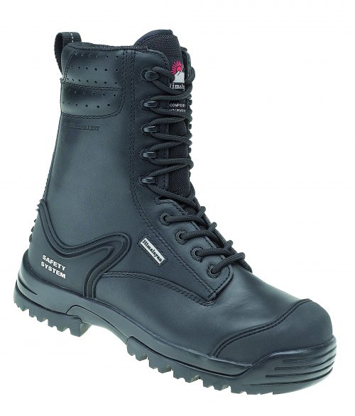 HIMALAYAN Black Leather Boot Combat Metal Free Cap/Midsole with Gravity Hybrid Sole