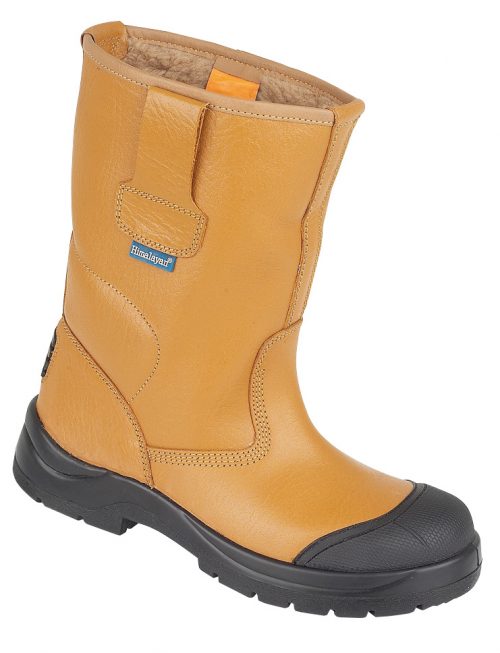 HIMALAYAN Tan HyGrip Safety Warm Lined Rigger Steel Midsole and Scuff Cap PU Outsole