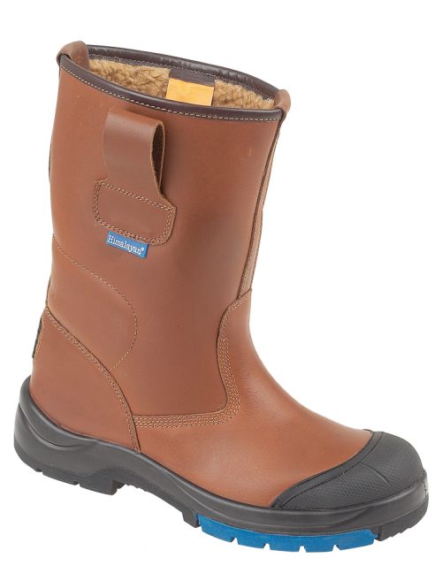 HIMALAYAN Brown HyGrip Safety Warm Lined Rigger Steel Midsole and Scuff Cap PU/Rubber Outsole
