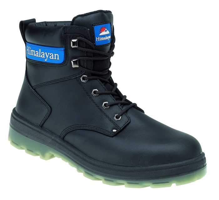 HIMALAYAN Black Leather Boot with Midsole TPU Sole