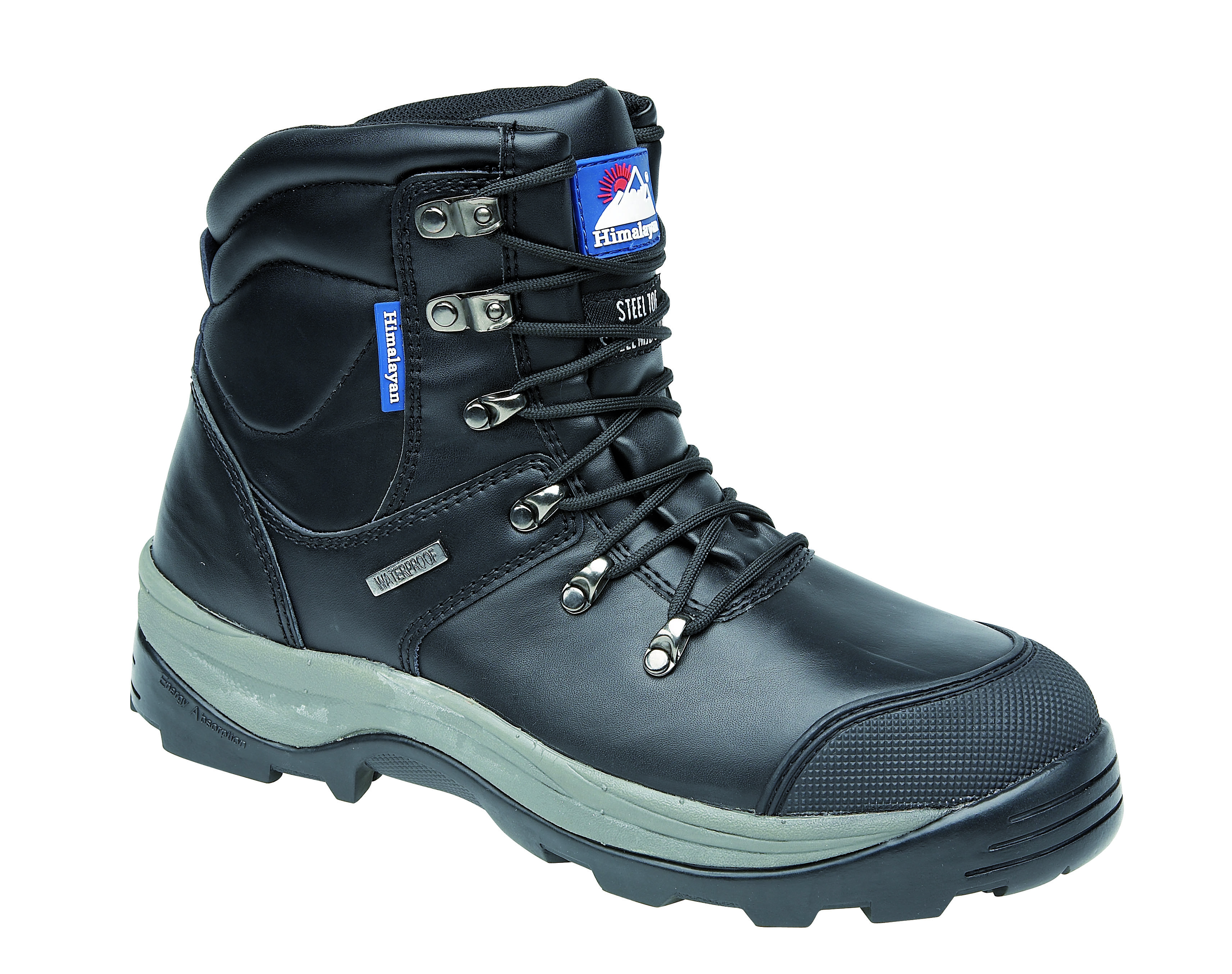 HIMALAYAN Black Leather Fully Waterproof Boot with Scuff Cap – Blu-Frog