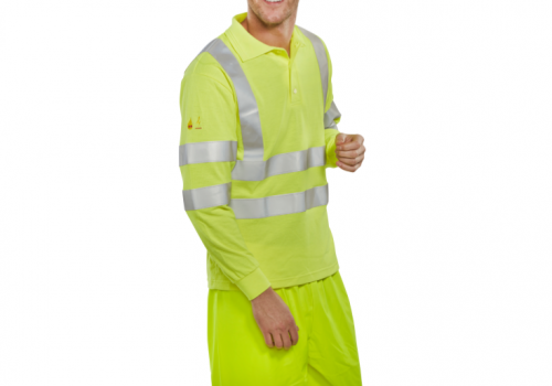 FR Hi-Visibility Polo Shirt Long Sleeves Anti-Static