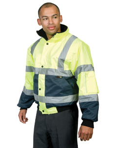 Hi-Vis Two Tone Yellow And Blue Bomber Jacket